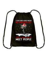 black cat meet naughty list lqt lbs Drawstring Bag tile