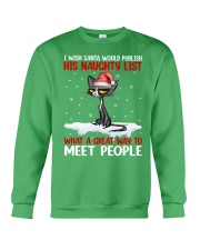 black cat meet naughty list lqt lbs Crewneck Sweatshirt tile