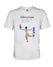 librarian-definition lqt pml V-Neck T-Shirt tile