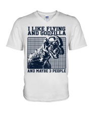 pilot-godzilla-3-people-lqt-nna V-Neck T-Shirt tile