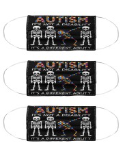 Autism Not A Disability Cloth Face Mask - 3 Pack front
