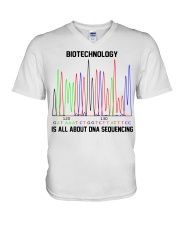 biotechnology is all about dna lqt lbs V-Neck T-Shirt tile