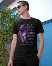 fibromyalgia It Takes Strength lqt lbs Classic T-Shirt apparel-classic-tshirt-lifestyle-17