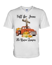 fall-for-jesus truck lqt lbs V-Neck T-Shirt tile