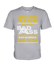 Library Aide - Miracle Worker Job Title V-Neck T-Shirt thumbnail