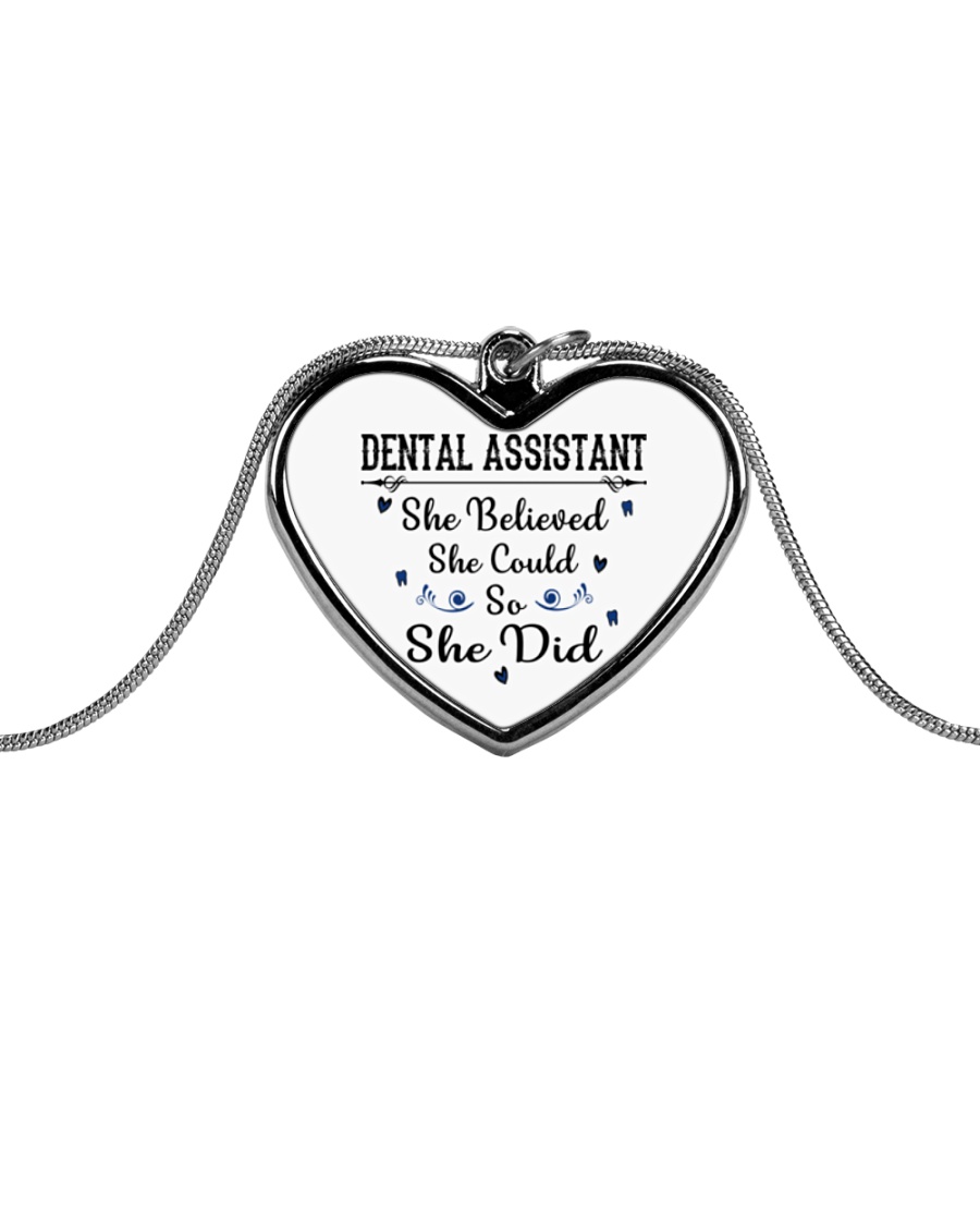 FOR DENTAL ASSISTANTS Metallic Heart Necklace