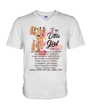 Family - My little girl - A blessed week V-Neck T-Shirt thumbnail