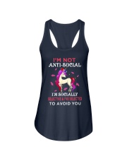 Unicorn Not Anti Social Ladies Flowy Tank thumbnail