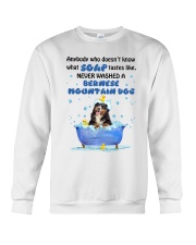 Bernese Mountain Dog and Soap Crewneck Sweatshirt front