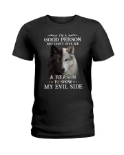 Wolf - Don't make me show my evil side Ladies T-Shirt thumbnail