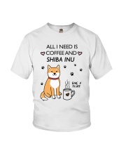 Coffee and Shiba Inu Youth T-Shirt thumbnail