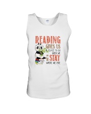 Panda Reading Unisex Tank thumbnail