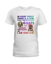 German Shepherd And Goat Ladies T-Shirt thumbnail