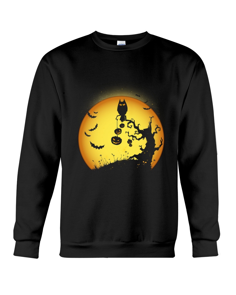 Spooky Owl tree Crewneck Sweatshirt