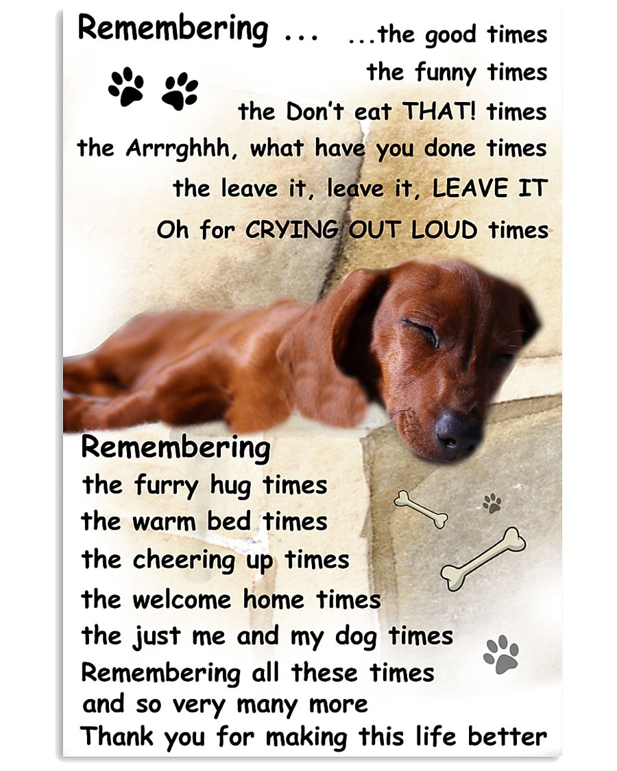 Dachshund Remembering 11x17 Poster