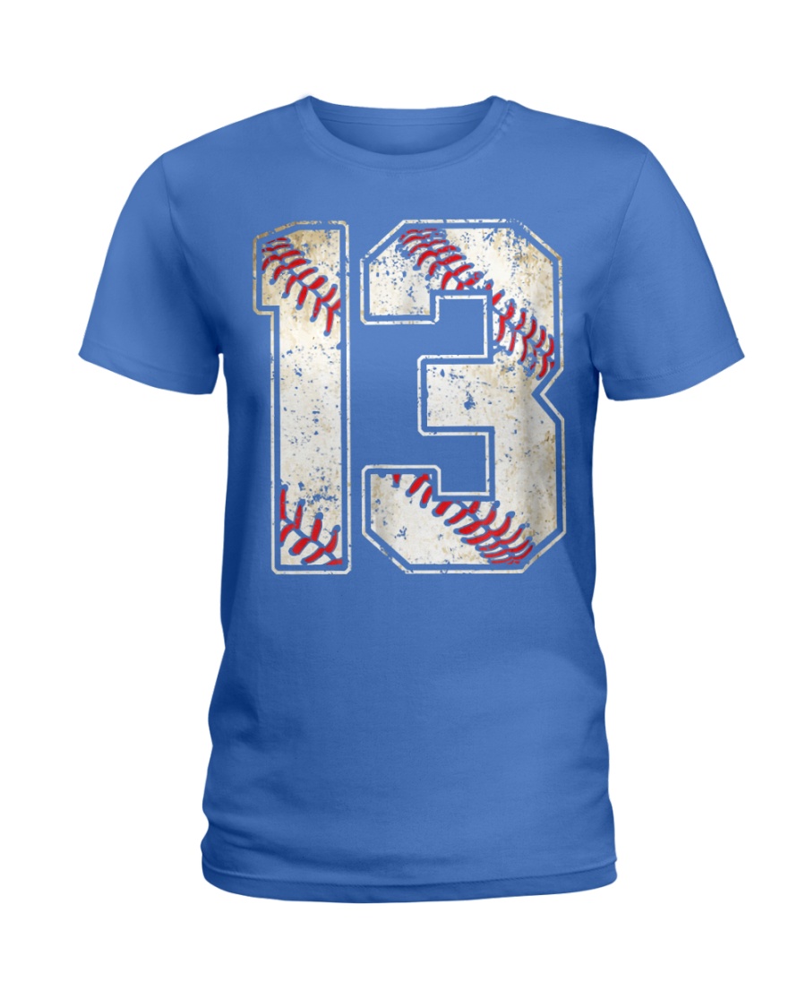 13 Baseball Jersey Number 13 Re Ladies T-Shirt