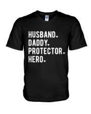 Husband Daddy Protector Hero V-Neck T-Shirt thumbnail