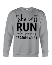 She Will Run And Not Grow Weary Crewneck Sweatshirt thumbnail