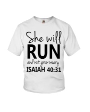 She Will Run And Not Grow Weary Youth T-Shirt thumbnail