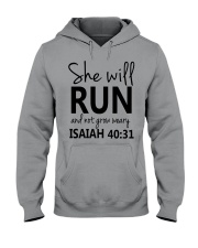 She Will Run And Not Grow Weary Hooded Sweatshirt thumbnail