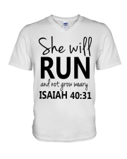 She Will Run And Not Grow Weary V-Neck T-Shirt thumbnail