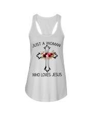 Just A Woman Who Loves Jesus Ladies Flowy Tank thumbnail