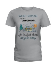 What happens at the Campground Ladies T-Shirt front