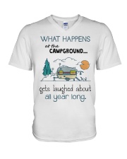 What happens at the Campground V-Neck T-Shirt thumbnail