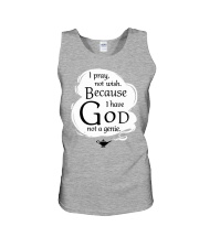 I have God not a Genie Unisex Tank thumbnail