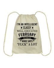 I'M AN INTELLIGENT FEBRUARY WOMAN Drawstring Bag thumbnail