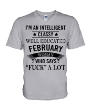 I'M AN INTELLIGENT FEBRUARY WOMAN V-Neck T-Shirt thumbnail