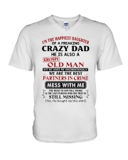 HE LOVES ME UNCONDITIONALLY - DAD TO DAUGHTER V-Neck T-Shirt tile