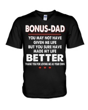Thank You For Loving Me As Your Own - Perfect Gift For Bonus Dad V-Neck T-Shirt tile