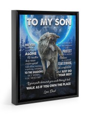 Just Do Your Best - Amazing Gift For Son Floating Framed Canvas Prints Black tile
