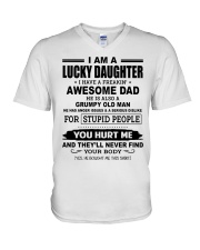 I HAVE A FREAKIN' AWESOME DAD V-Neck T-Shirt tile