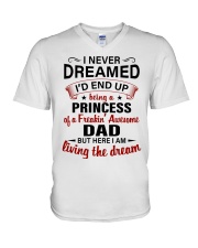 LIVING THE DREAM - BEST GIFT FOR DAUGHTER FROM DAD V-Neck T-Shirt tile