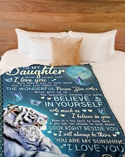 BELIEVE IN YOURSELF - AMAZING GIFT FOR DAUGHTER Large Fleece Blanket - 60" x 80" aos-coral-fleece-blanket-60x80-lifestyle-front-02