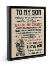 DON'T LET ANYMORE - TO SON FROM DAD Floating Framed Canvas Prints Black tile