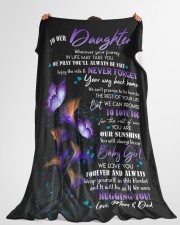 WE LOVE YOU - GREAT GIFT FOR DAUGHTER Large Fleece Blanket - 60" x 80" aos-coral-fleece-blanket-60x80-lifestyle-front-10