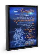 I Think About You - Amazing Gift For Daughter Floating Framed Canvas Prints Black tile