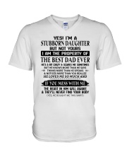 I Am The Property Of The Best Dad Ever - Lovely Gift For Daughter V-Neck T-Shirt tile