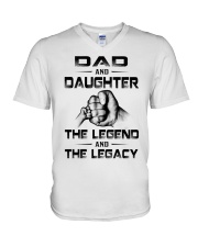 DAD AND DAUGHTER THE LEGEND AND LEGACY V-Neck T-Shirt tile