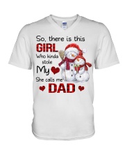 She Calls Me Dad - Perfect Gift For Dad V-Neck T-Shirt tile
