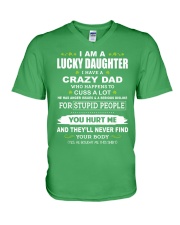 I Have A Crazy Dad - Amazing Gift For Daughter V-Neck T-Shirt tile