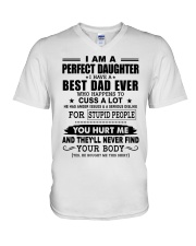 I Have A Best Dad Ever - Lovely Gift For Daughter V-Neck T-Shirt tile