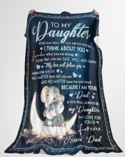 I Think About You - Lovely Gift For Daughter Large Fleece Blanket - 60" x 80" aos-coral-fleece-blanket-60x80-lifestyle-front-10