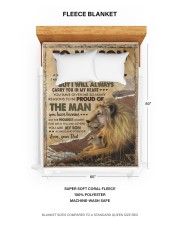Proud Of The Man - Lovely Gift For Son Large Fleece Blanket - 60" x 80" aos-coral-fleece-blanket-60x80-lifestyle-front-18