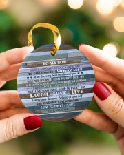 BELIEVE IN YOURSELF - LOVELY GIFT FOR SON Circle ornament - single (porcelain) aos-circle-ornament-single-porcelain-lifestyles-08