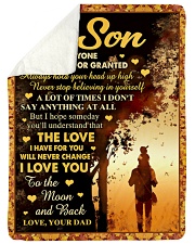 I LOVE YOU TO THE MOON AND BACK - DAD TO SON Sherpa Fleece Blanket tile