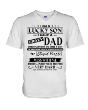 I AM A LUCKY SON V-Neck T-Shirt tile